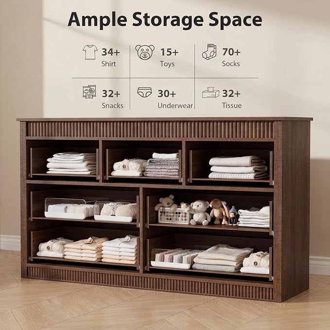 GarveeHome 7 Drawer Dresser for Bedroom, Modern Long Storage Dresser Organizer - Image 7