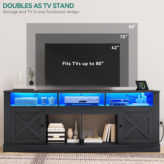 YITAHOME TV Stand for 75/80 Inch TV, Media Furniture TV Table - Image 7