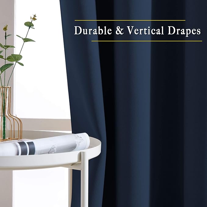 NICETOWN Navy Blue Blackout Curtains - Image 6