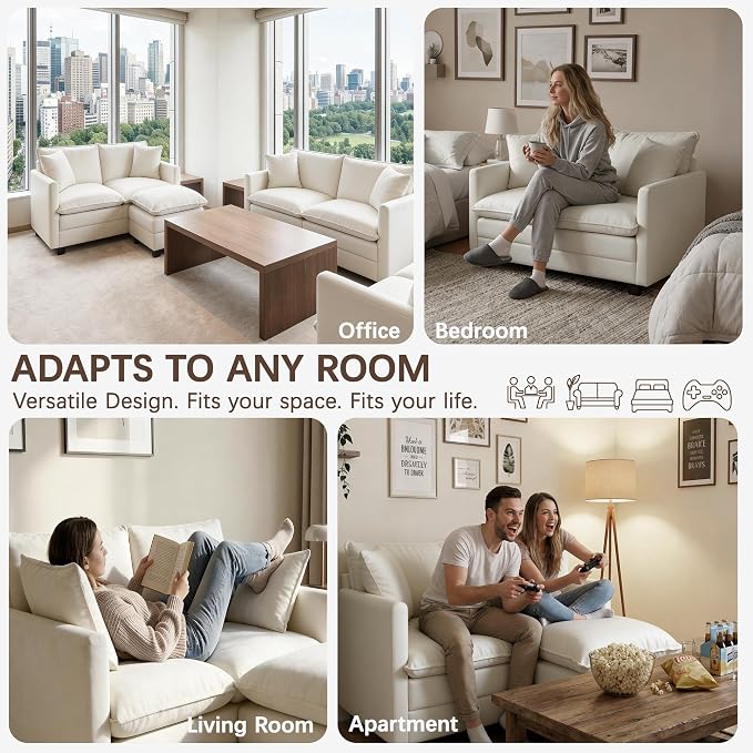 Loveseat Sofa, Comfy Chenille Small Couch - Image 6
