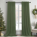 Pitalk Olive Green Curtains 90 Inch Length by Pitalk