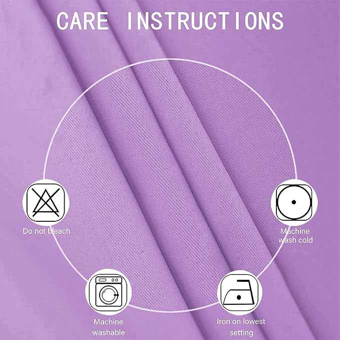 LEMOMO Lavender Blackout Curtains 42 x 63 Inch Length/Set of 2 Curtain - Image 4