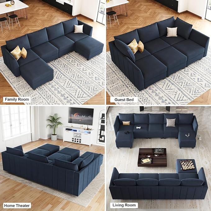 Belffin Modular Sectional Sofa U Shaped Couch - Image 6