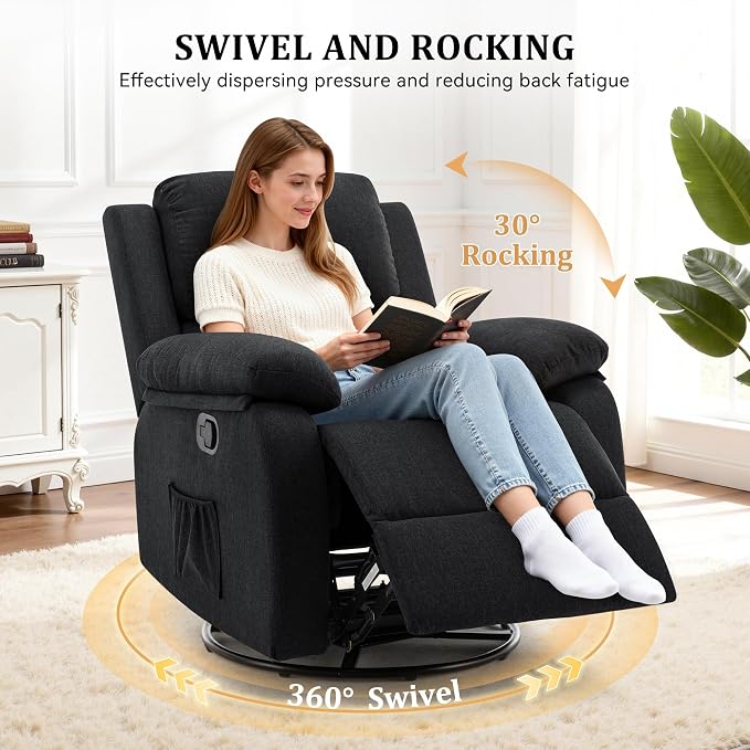 Korser Recliner Chair, 360 Swivel Rocker Chair - Image 4