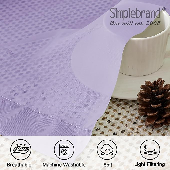 Simplebrand Lavender Sheer Curtains 72 Inches Long 2 Panels - Image 7