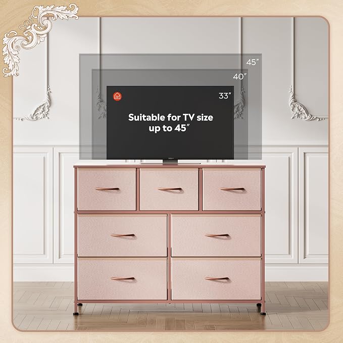 WLIVE 7 Drawer Dresser TV Stand, Entertainment Center, Media Console Table - Image 6