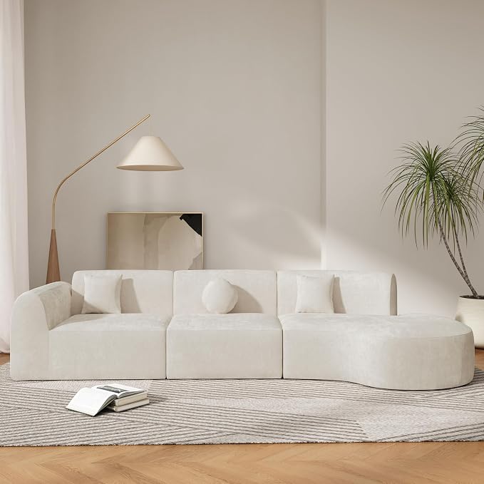 140'' Curved Sectional Sofa Sponge Couch - Image 3