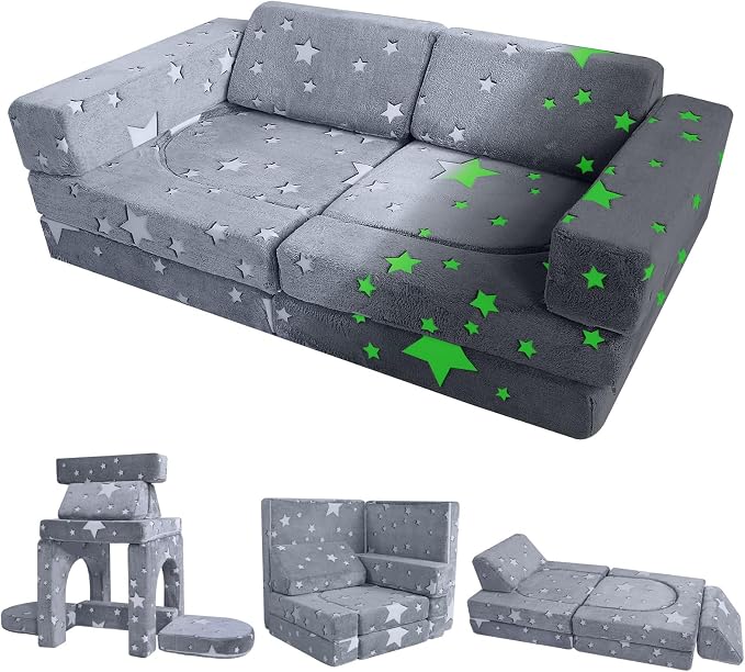 MeMoreCool Modular Kids Sofa, 10-Piece Foam Sectional Couch by MeMoreCool