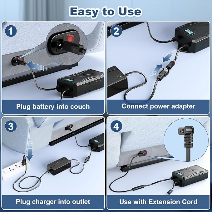 SWANPOW Battery Pack for Reclining Furniture, 2500mAh Universal Recliner - Image 6