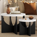 LIKIMIO Nesting Coffee Tables Set of 2, 23.6" Small Round Side Tables by LIKIMIO
