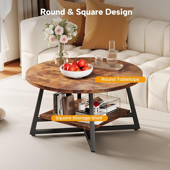 Round Coffee Table, Small Circle Coffee Table - Image 5