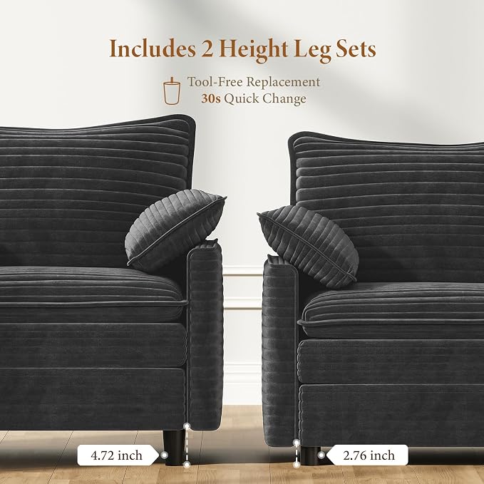 Vesgantti 74" Loveseat Sofa for Living Room, Comfy Cloud Couch Deep Seat - Image 3