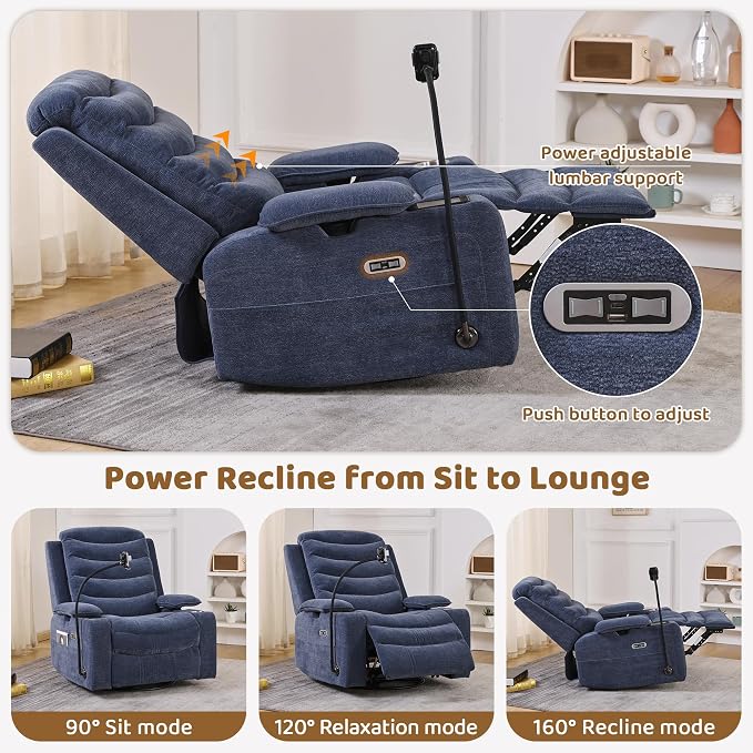 Olela Power Glider Recliner Nursery Chair, Swivel Rocking Chair - Image 4