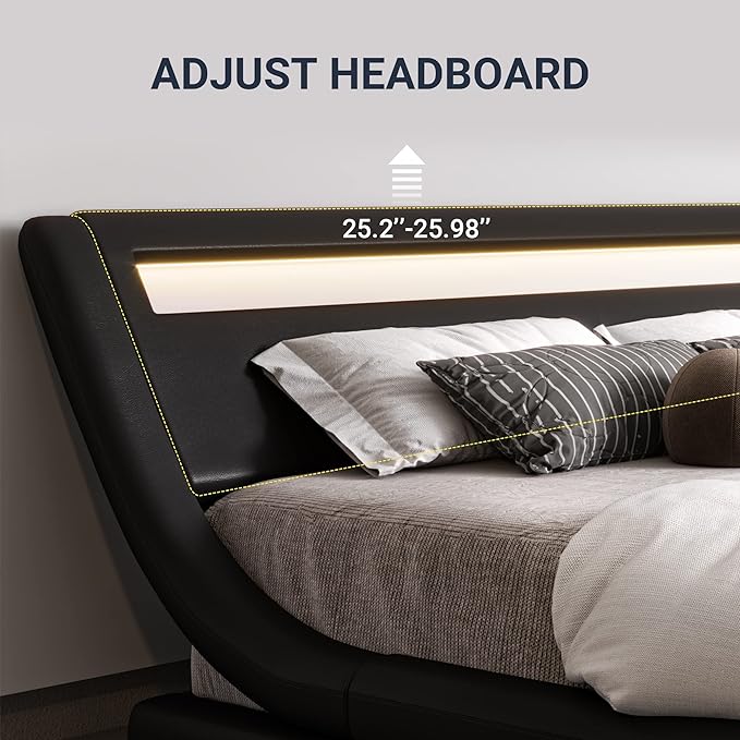 Allewie Queen Size LED Platform Bed Frame - Image 4