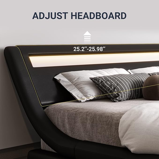 Allewie Full Size LED Platform Bed Frame - Image 4