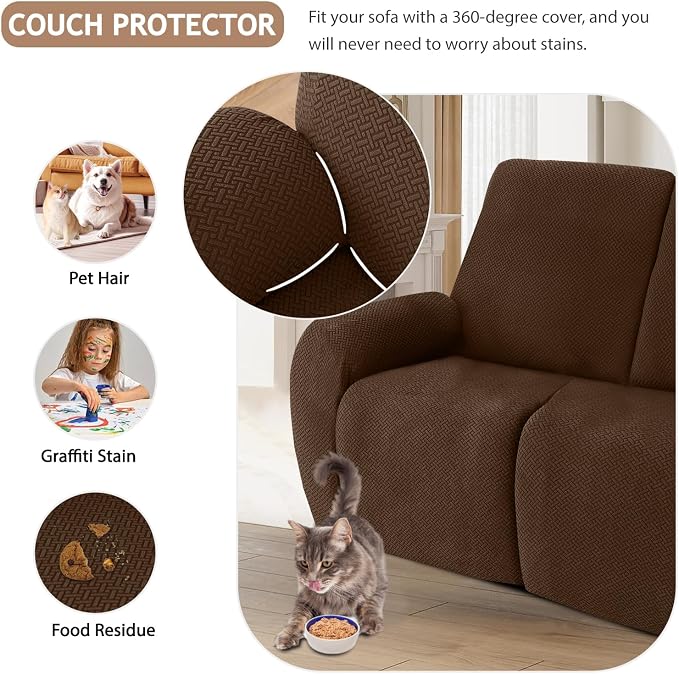 ALIECOM 100% Waterproof Recliner Sectional Couch Covers L Shape Stretch Corner - Image 6