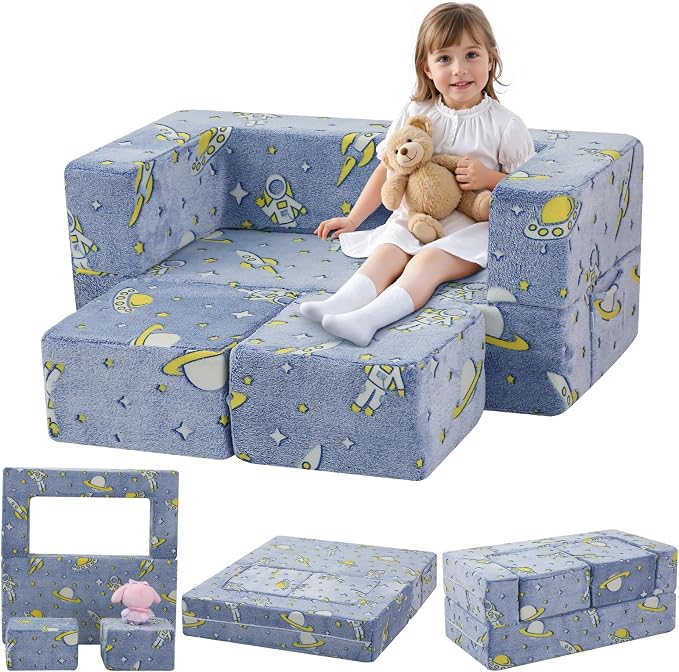 MeMoreCool Modular Kids Couch, Glow Play Toddler Couch by MeMoreCool