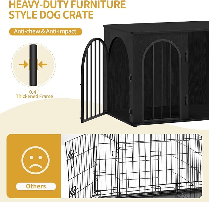 Hzuaneri 31.5'' Wooden Dog Crate Furniture, Indoor Dog Kennel Dogs Cage - Image 6
