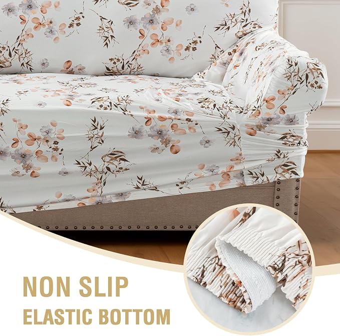 H.VERSAILTEX Floral Pattern Couch Covers High Stretch Sofa Covers Printed Couch - Image 7