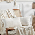 Fancy Homi 2 Packs Cream White Lumbar Decorative Throw Pillow Covers 20x28 Inch by Fancy+Homi