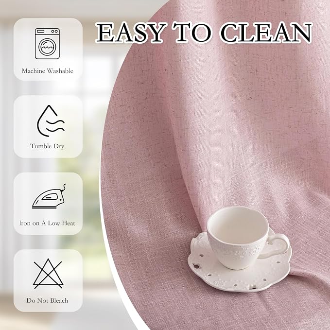 MYSKY HOME Pink Sheer Curtains for Girls Bedroom 84 Inches Long Girl Curtain - Image 8