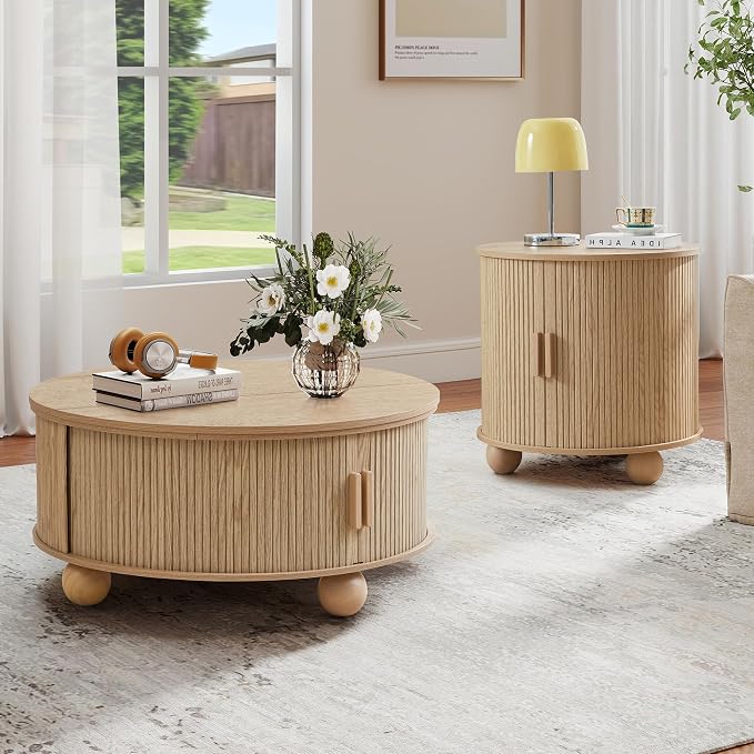 Fluted Round Lift Top Coffee Table - Image 8
