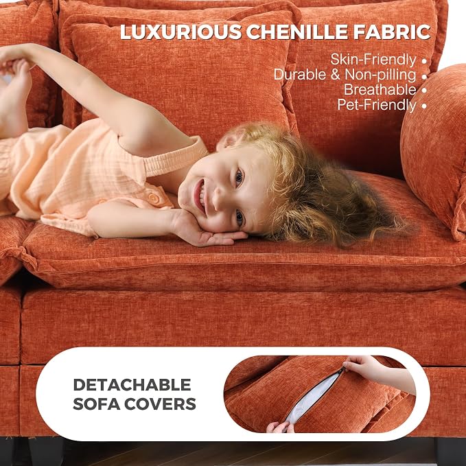 ELUCHANG Oversized 113" Modular Sectional Sofa, Comfy Cloud Couch, L Shaped - Image 4