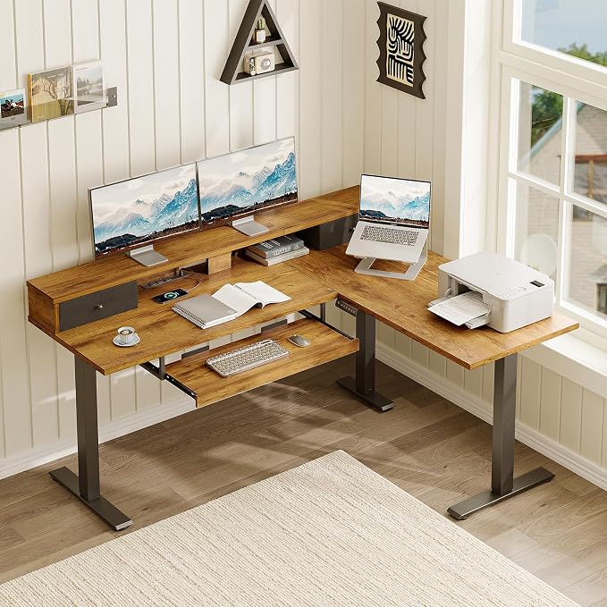 Casaottima 59 Inch Electric L-Shaped Standing Desk - Image 2