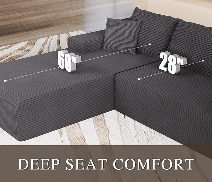 105" Convertible Sectional Couch - Image 4