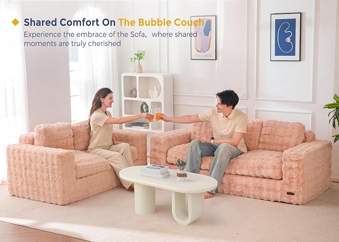 MAXYOYO Loveseat Sofa for Living Room, Small Sofa Couch Tufted Boneless Couch - Image 3