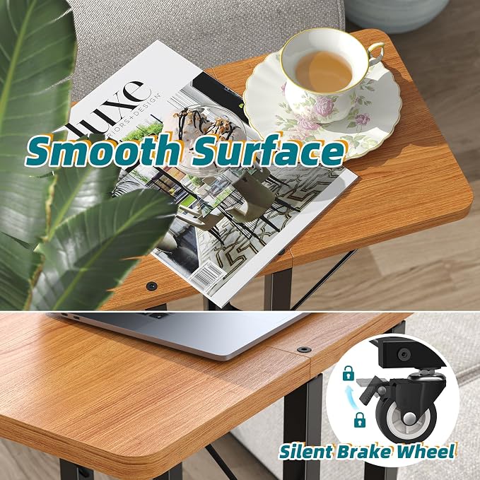 Simple Trending C Shaped End Table, Folding TV Tray Couch Side Table - Image 9