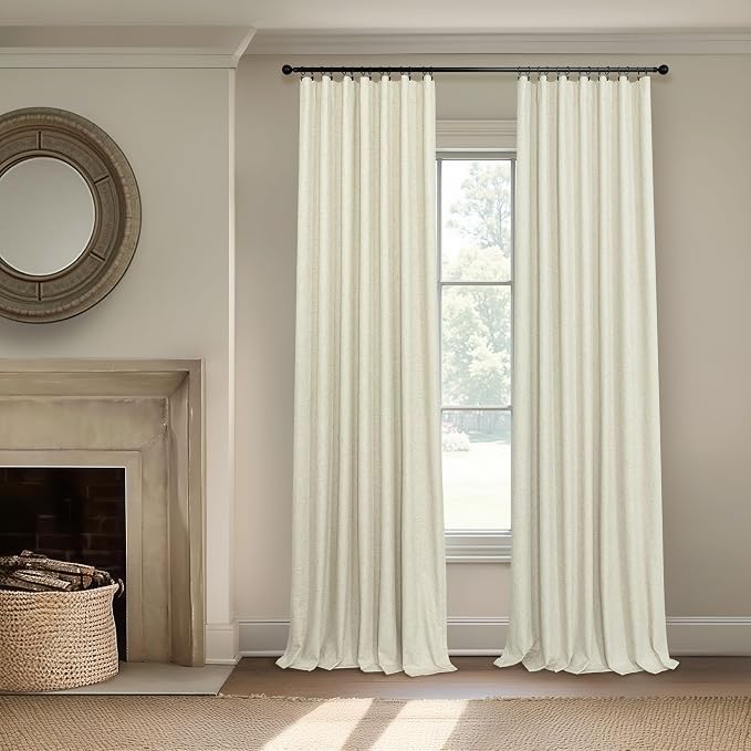 Pitalk Black Out 96 Inch Long Boho Curtains 2 Panel Set Farmhouse Curtain - Image 7