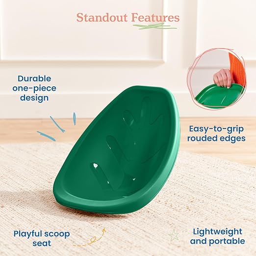 ECR4Kids Plastic Leaf Scoop Floor Rocker Seat, Classroom Furniture - Image 5