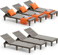 Outdoor Lounge Chair Set of 6, 5-Positions Adjustable Patio Chaise Lounges by NBYSGO