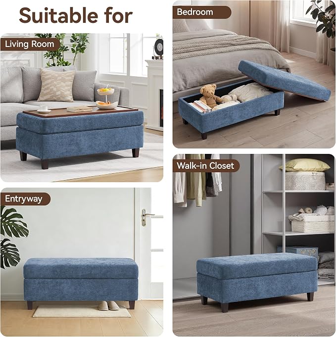 45 Inch Large Storage Ottoman Bench - Image 7