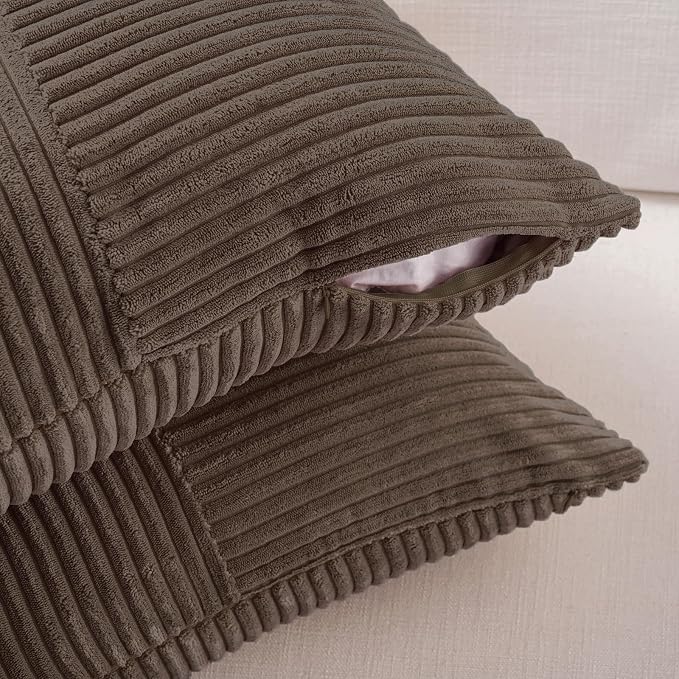 Fancy Homi 2 Packs Dark Brown Lumbar Decorative Throw Pillow Covers 16x32 Inch - Image 4