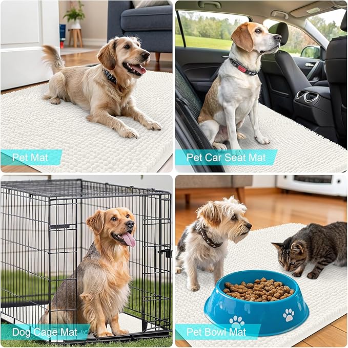 OLANLY Dog Door Mat for Muddy Paws 34x21, Absorbs Moisture and Dirt, Absorbent - Image 7