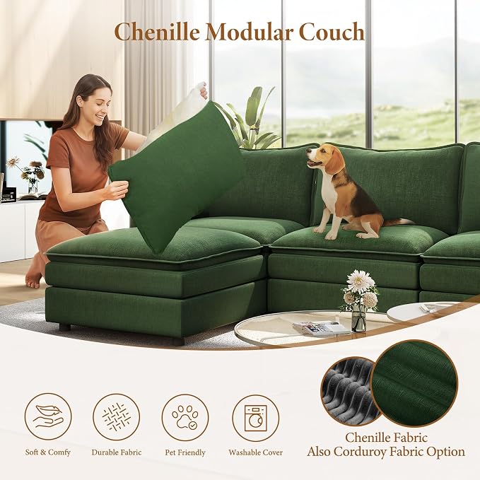 Vesgantti 142" Oversized Sectional Sofa Bed, 8-Seater Modular Sleeper Cloud - Image 6