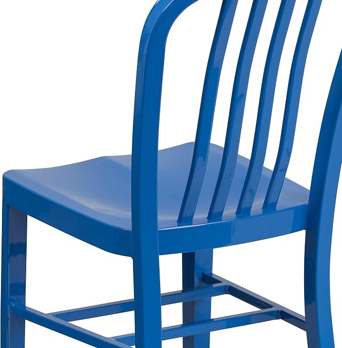 Flash Furniture Gael Commercial Grade 2 Pack Blue Metal Indoor-Outdoor Chair - Image 11