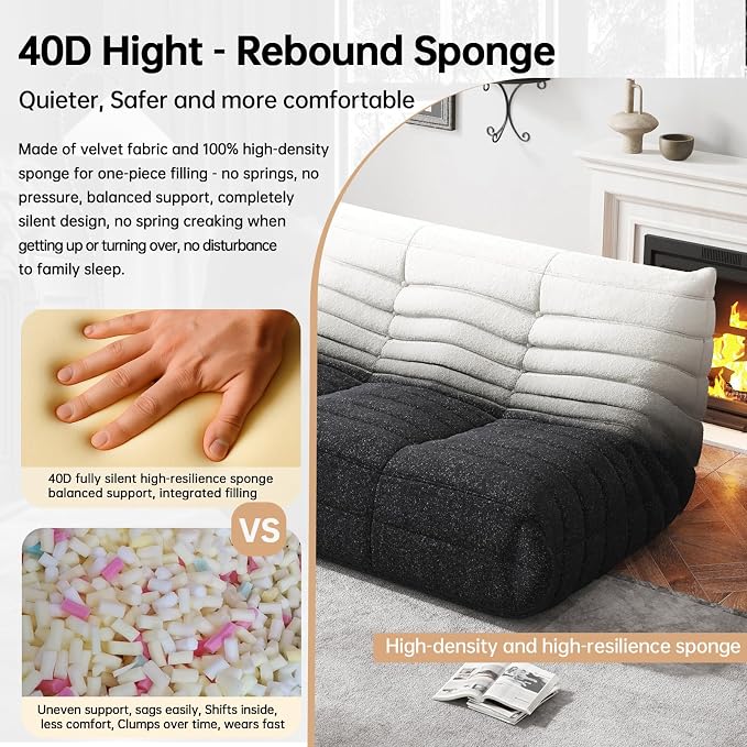 WHGBJA Bean Bag Chairs for Adults, Memory Foam Couch Loveseat Sofa Chair - Image 4