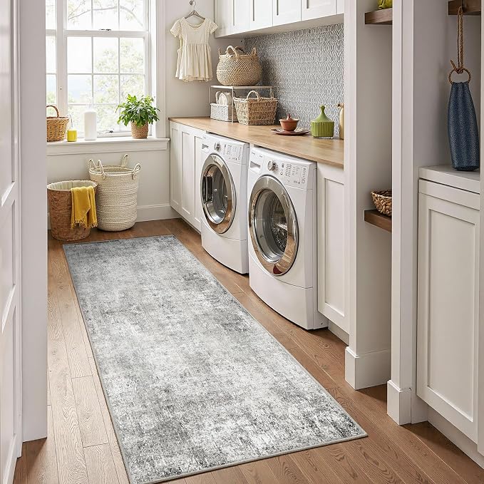 Washable Area Rugs 2'x10' Non-Slip Modern Abstract Soft - Image 3