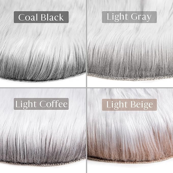 Ashler faux fur rug, Fluffy Shaggy Area Rug Ultra Soft 2 x 3 Feet Sheepskin Fur - Image 4