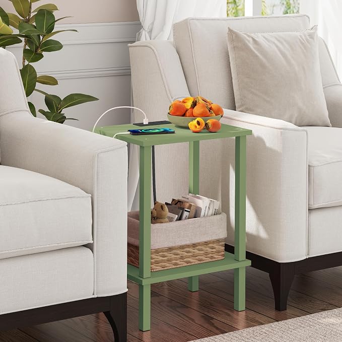 TUTOTAK End Table with Charging Station, Small Side Table with Outlets - Image 7