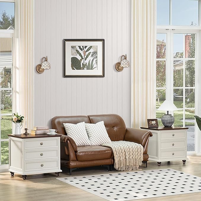 Joaxswe 24" Wide Farmhouse Night Stand, Large End Table - Image 5