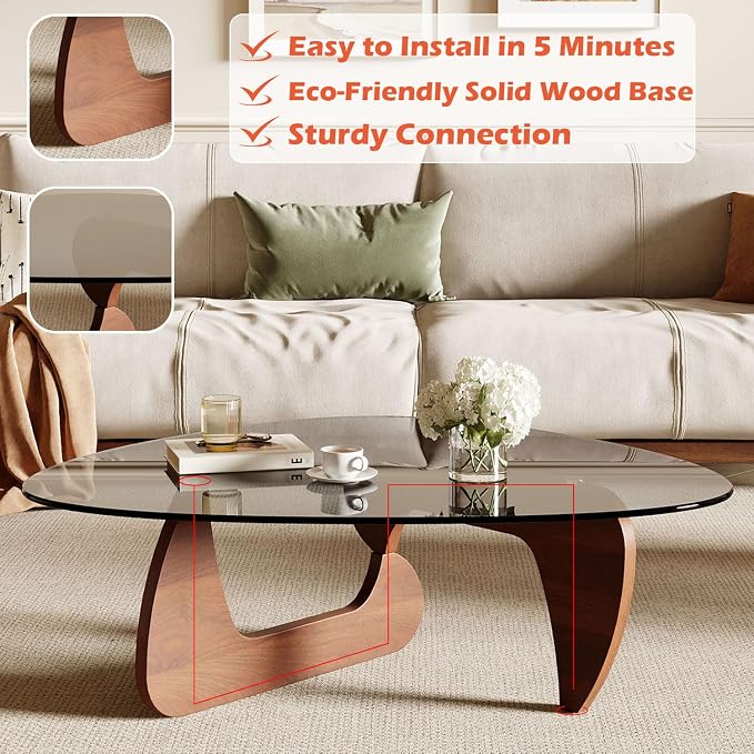Modern Coffee Table for Living Room and Small Spaces, 35.6" x 25.4" x 15.8" - Image 5