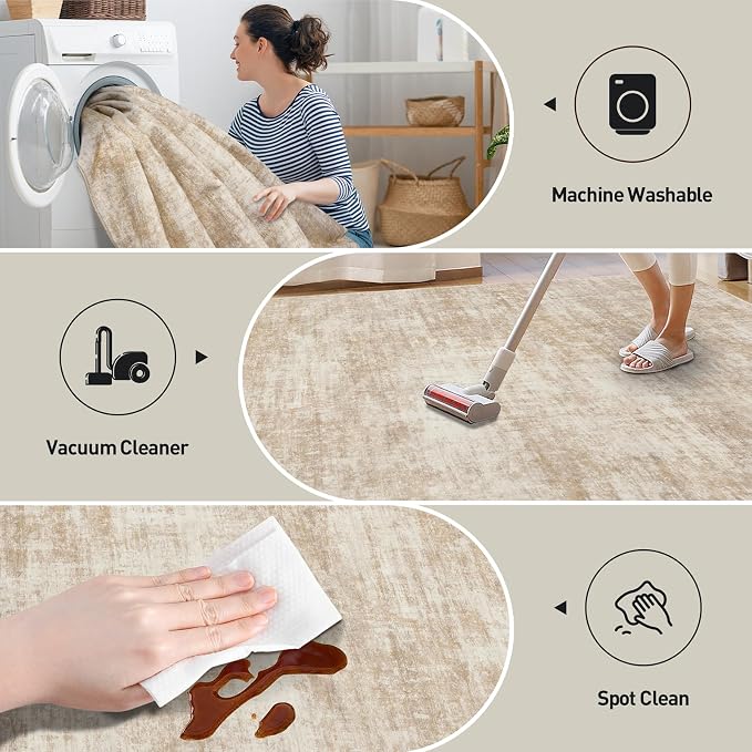 5x7 Area Rugs Washable Rug: Modern Abstract Living Room Rug Soft Anti-Skid Thin - Image 5