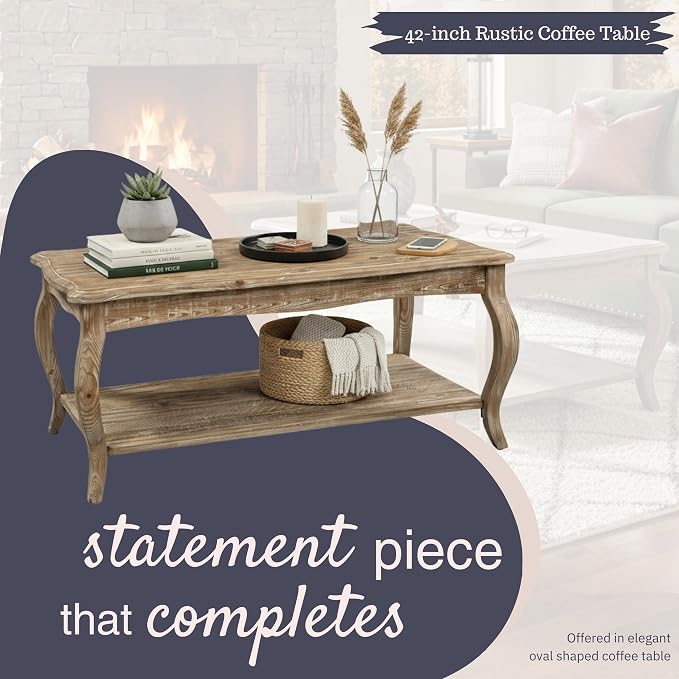 Alaterre Furniture Austerity 42-Inch Rustic Coffee Table - Image 4
