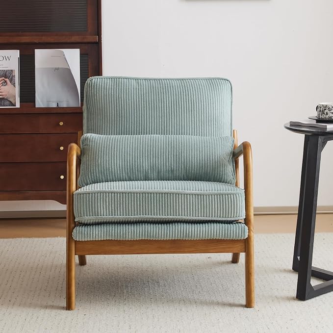 Karl home Mid-Century Modern Accent Chair, Living Room Chairs - Image 4