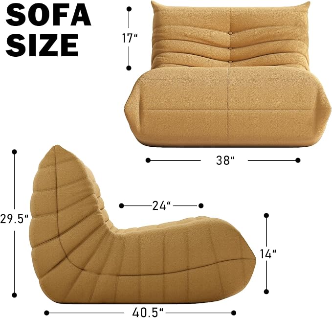 YVDNHP Bean Bag Chair, Memory Foam Bean Bag Sofa Large Bean Bag Chair - Image 2
