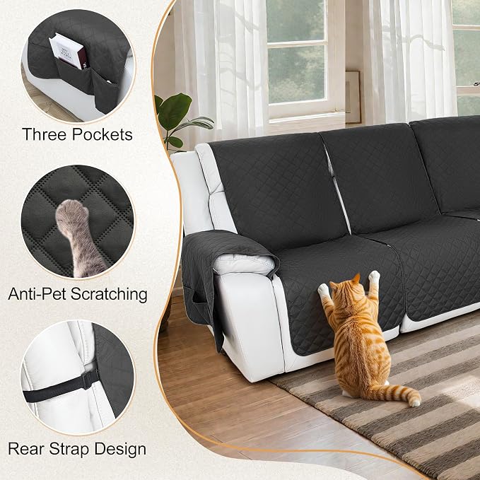 HDCAXKJ 100% Waterproof Reclining Sectional Couch Covers L Shape Recliner Sofa - Image 7